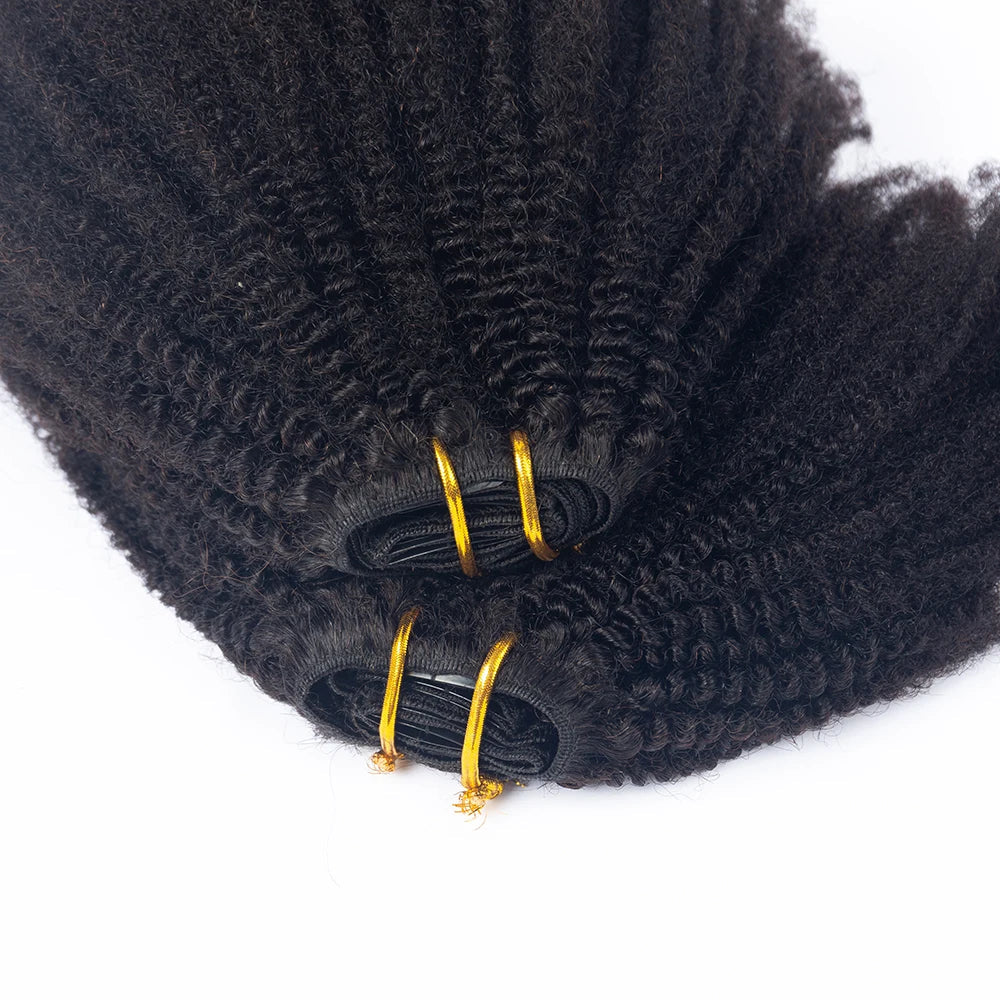Hot Selling 100% Human Virgin Hair Brazilian Kinky Curly 4b4c Clip in Hair Extensions