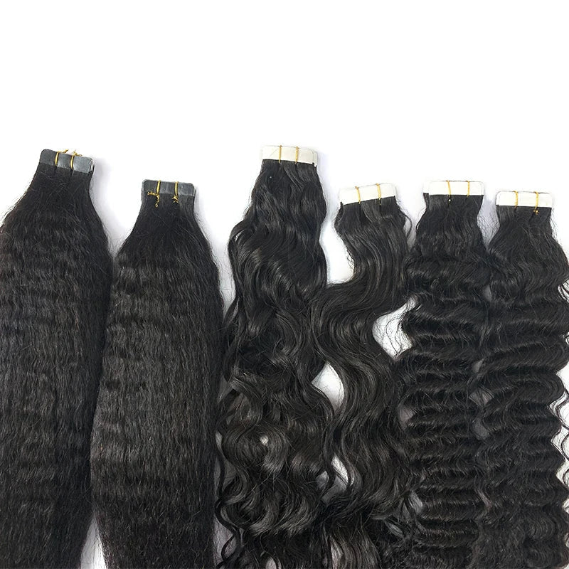 Wholesale Long Tape Weft Human Hair Unprocessed Virgin Hair High Ratio Tape in Hair Extensions
