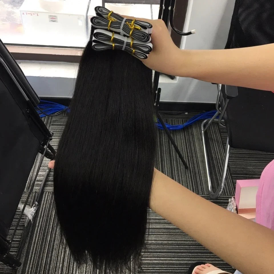 Wholesale Long Tape Weft Human Hair Unprocessed Virgin Hair High Ratio Tape in Hair Extensions