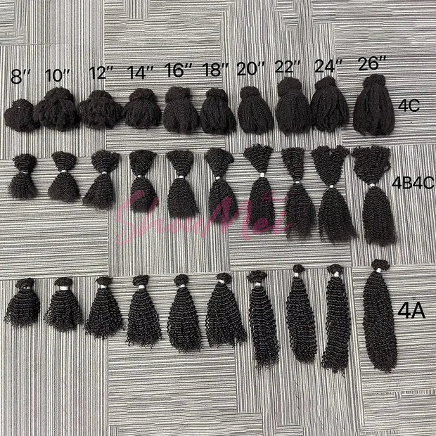 Wholesale Price Hot Selling 30/4/30 Ombre Color 11A Raw Hair Afro Kinky Bulk Human Hair for Braids