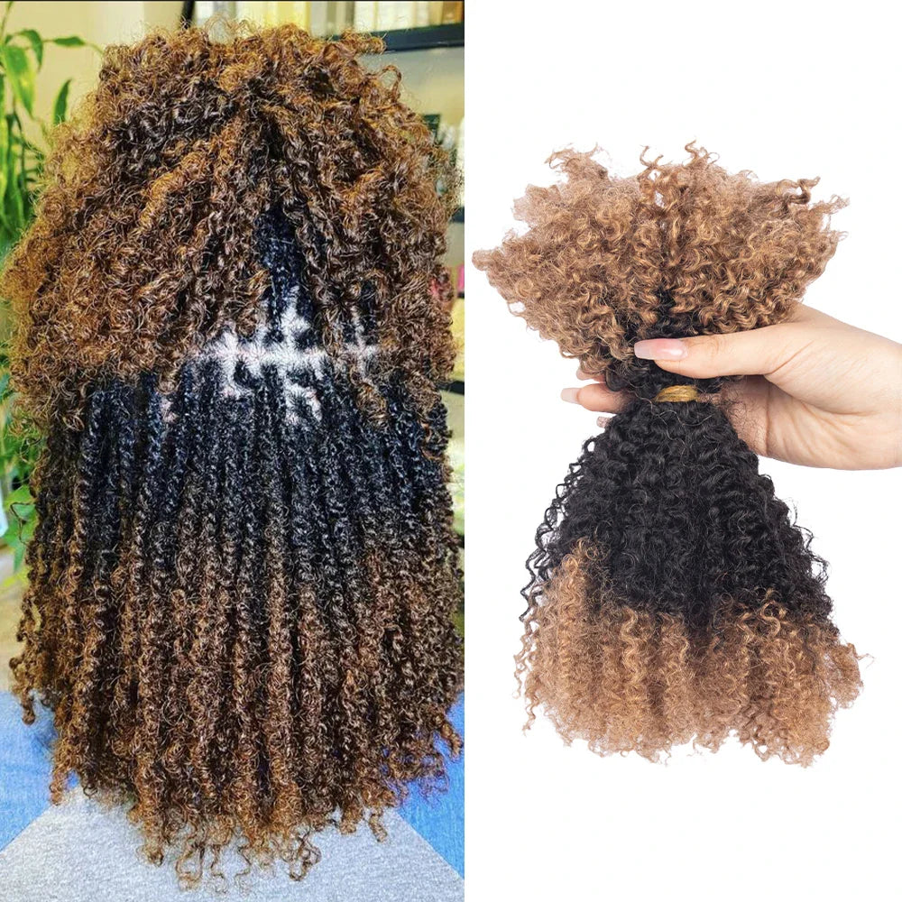100% Human Hair Afro Kinky Bulk Hair 30/1b/30 Customize Color 12A Cheap Afro Kinky Bulk Human Hair for Braiding