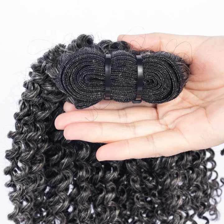2023 100% Human Hair Bundle Natural #Grey Hair Bundle Kinky Curly