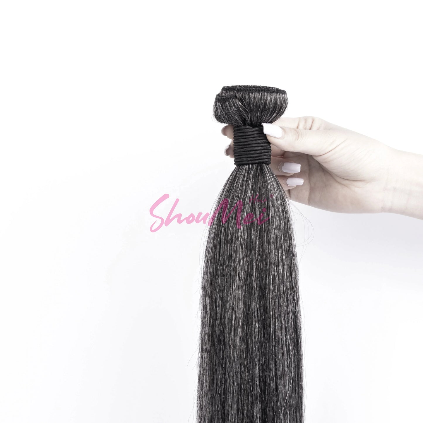 10A Natural Brazilian Hair Bundles with Closure 16-18 Inch Double Drawn Highlights 1B/Grey 100% Human Hair