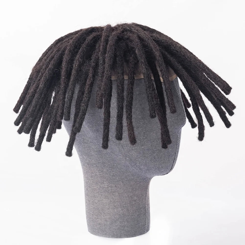 Wholesale Price Jet Black 100% Brazilian Hair Q6 Size 8X10 Toupee for Black Men Afro Twist Toupee