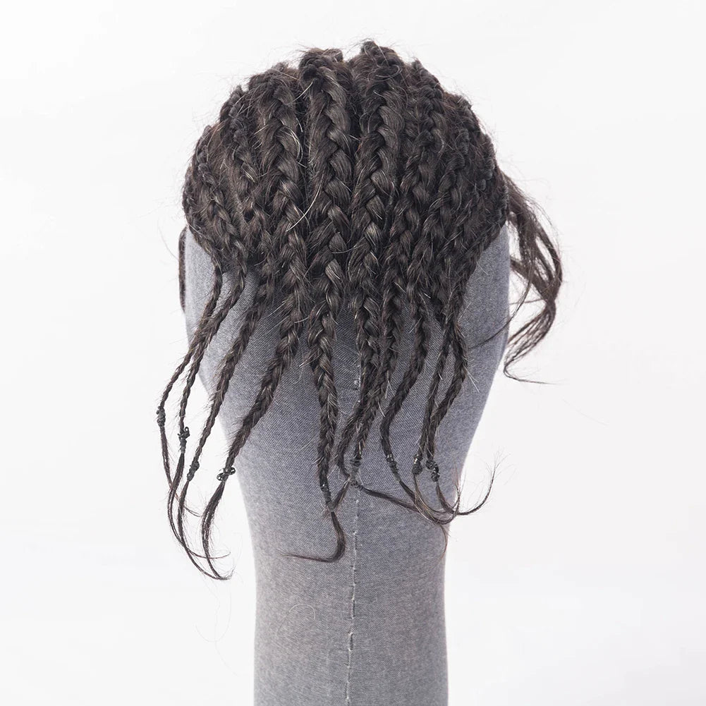 Hot Selling High Quality 100% Brazilian Virgin Human Hair Hairline Afro Cornrow Braids Toupee for Black Men