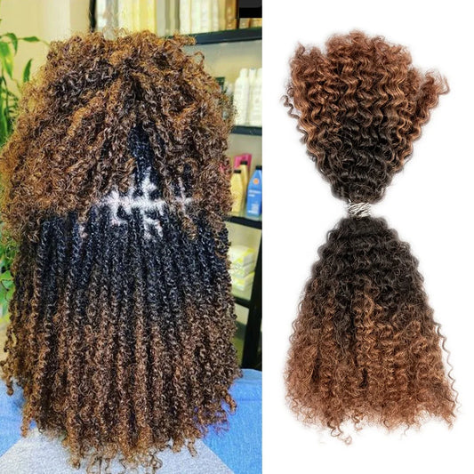 Ombre Color Afro Kinky Bulk Hair 30/4/30 27/1b/27 for Braiding 11A Cheap Afro Kinky Bulk Human Hair