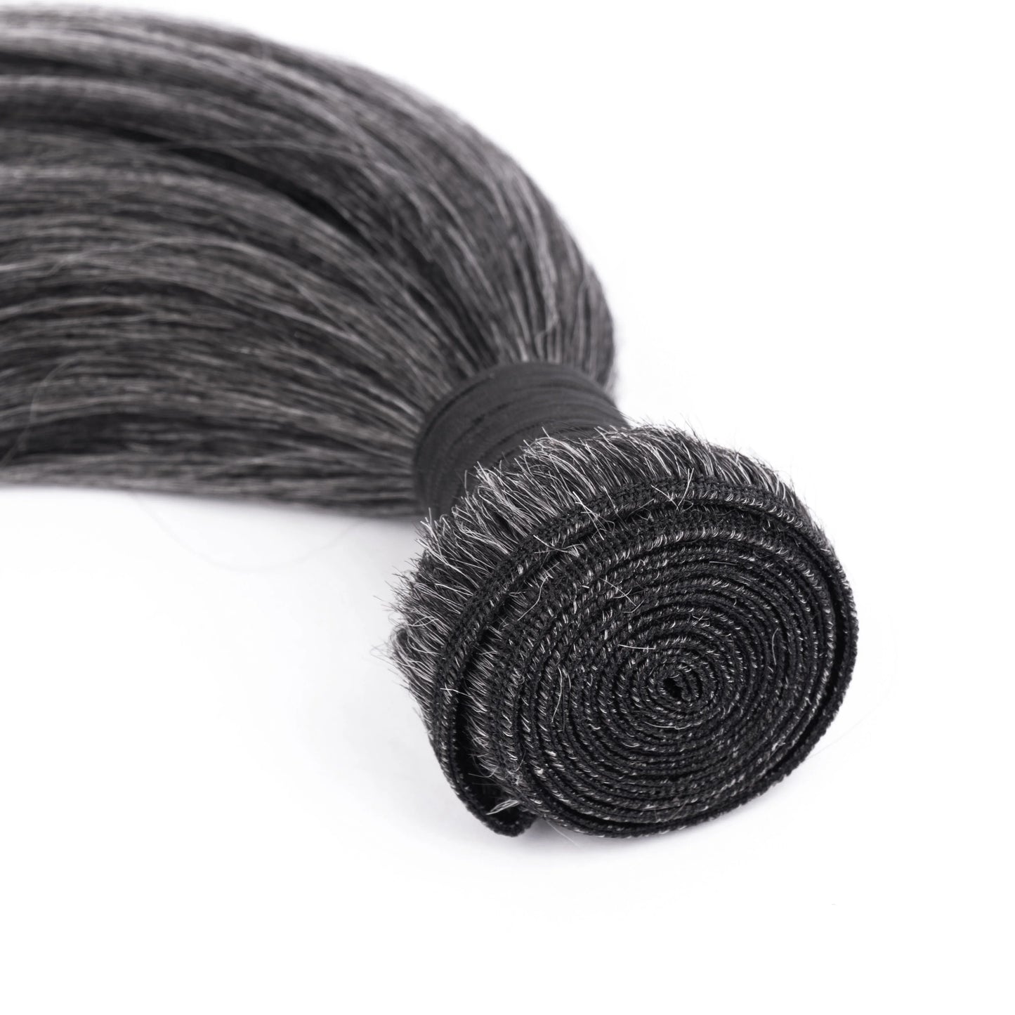 Grey Hair Bundle Yaki Straight 100% Human Hair Bundle Grey Hair Extension