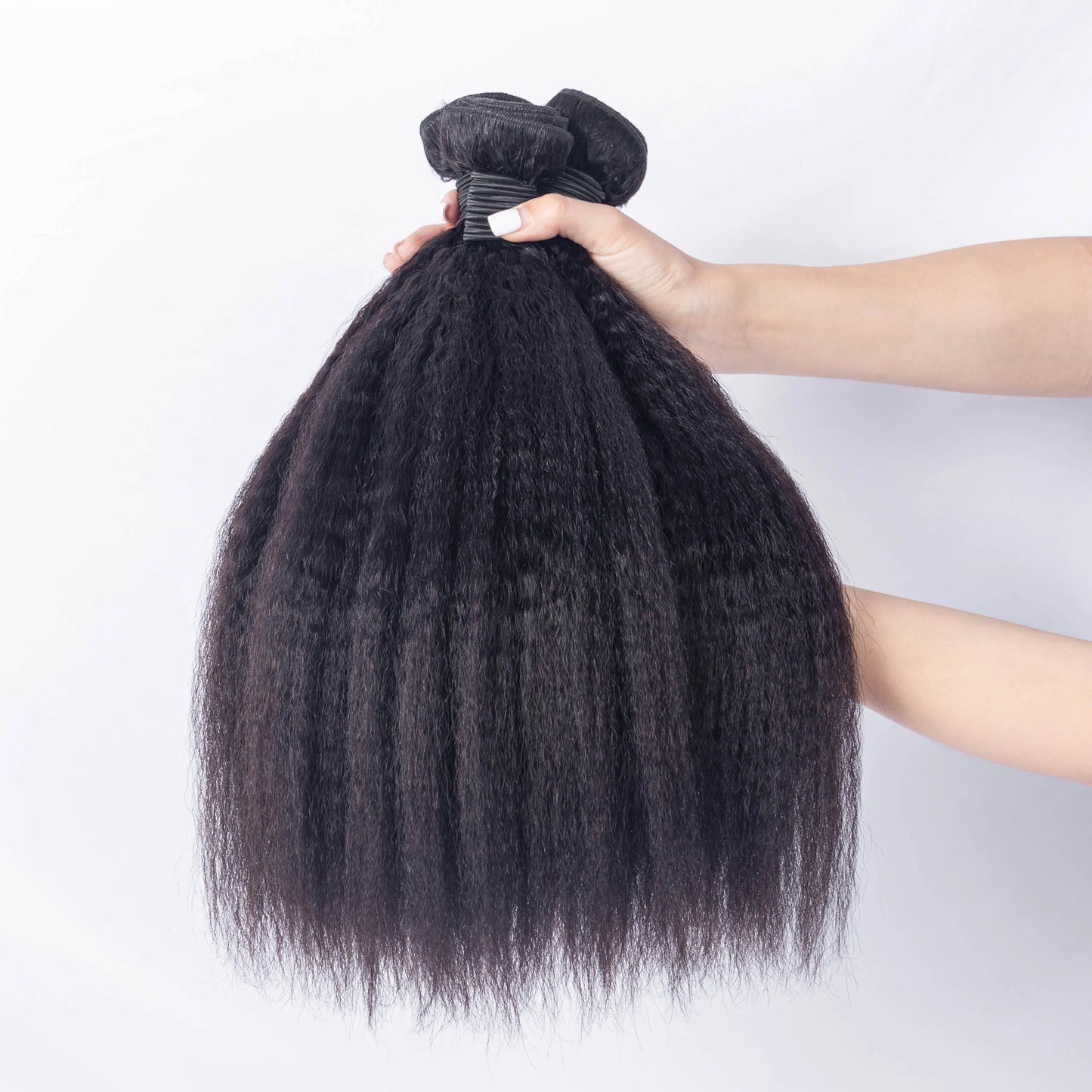 Natural Black Kinky Straight 4A 4B4C Bundles 100g 100% Human Hair Weft Hair Extension