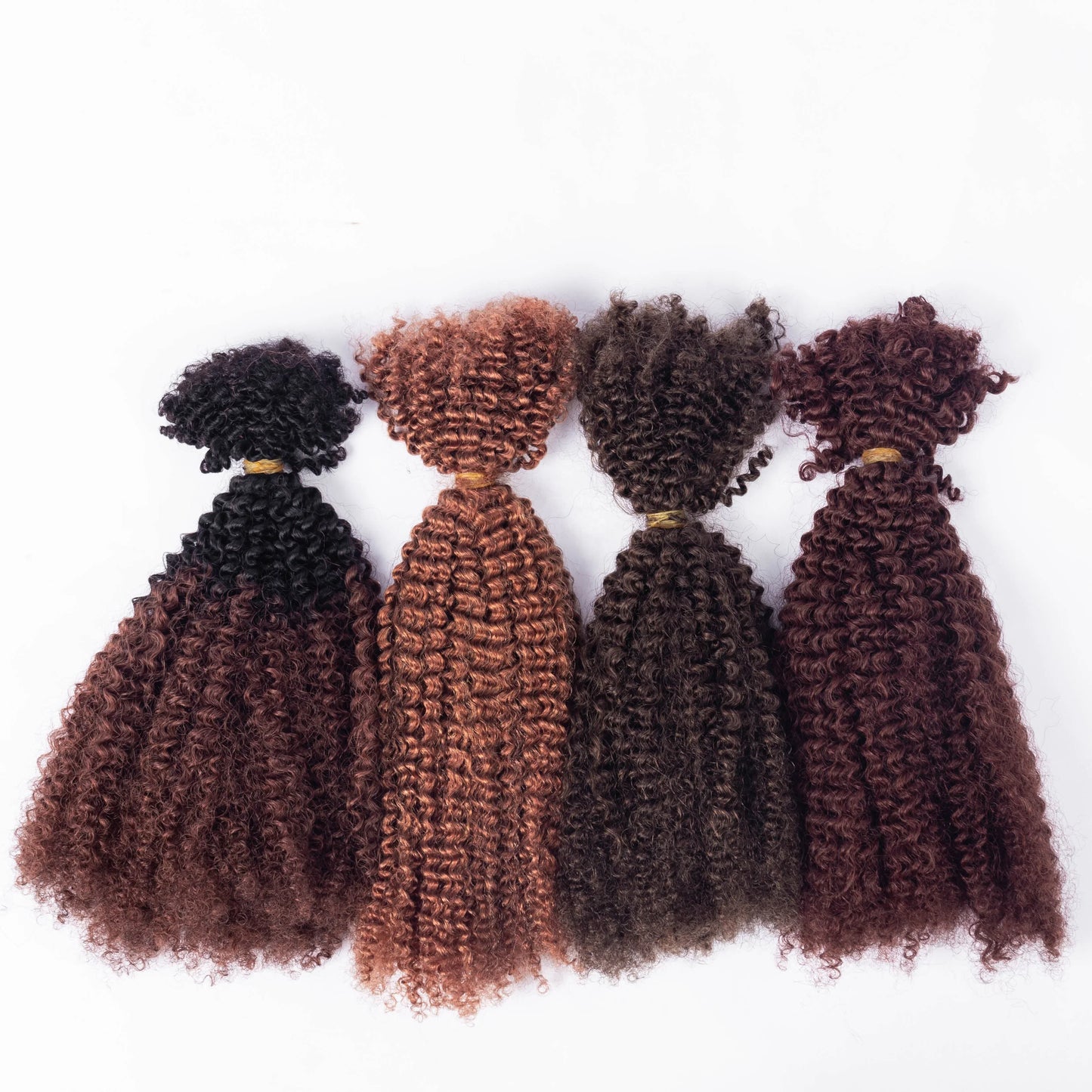 Afro Kinky Curly Bulk Hair 100% Human Hair Customized Color 8-28 Inch Hair Extensions  for Braiding No Weft