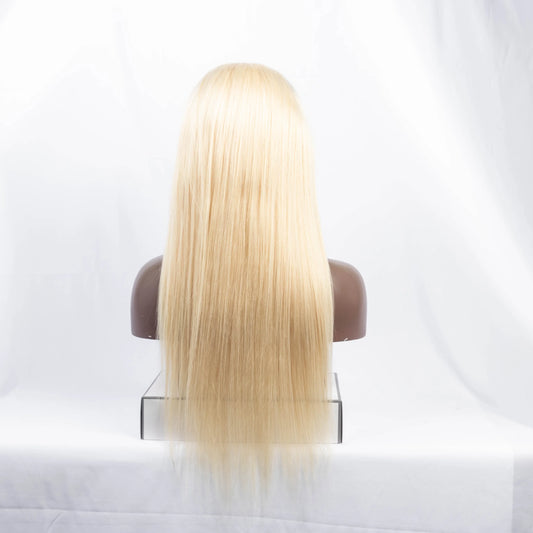 Wholesale Hiqh Quality 613 100% Cuticle Aligned Real Human Hair 13*4 250% Density Blonde Straight Lace Front Wigs
