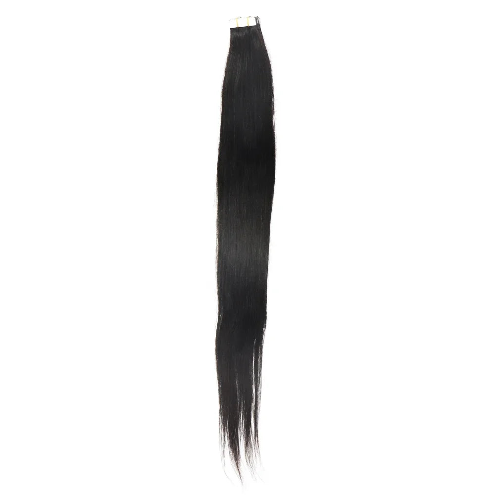 Yaki Straight  Tape in Human Hair Extensions 40Pcs Brazilian Yaki Straight Tape Ins for Black Women 10-30 Inch