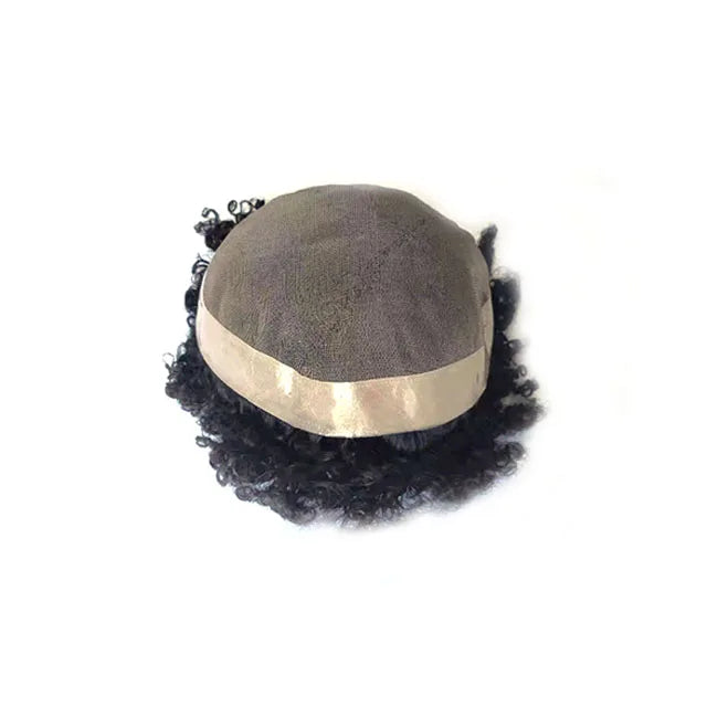 Wholesale Mens Toupee Full Lace Curly Hair Mens Toupee Raw Human Hair Afro Curly Lace Toupee