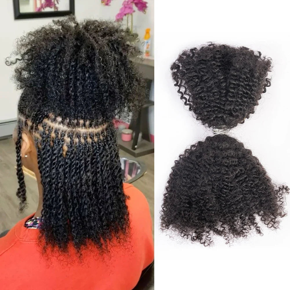 100% Human Hair Afro Kinky Bulk Hair 30/1b/30 Customize Color 12A Cheap Afro Kinky Bulk Human Hair for Braiding