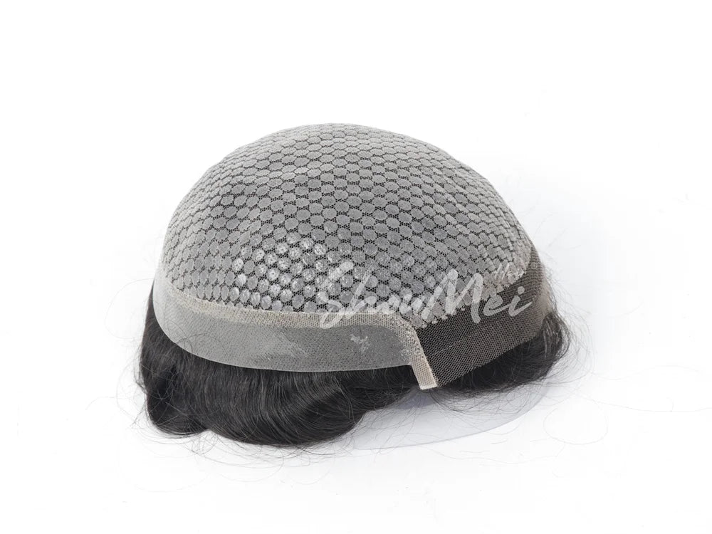 New Silicon Toupee 8x10 Human Hair Replacement System Wigs Prosthesis Toupee Hair Patch for Men Natural Wave