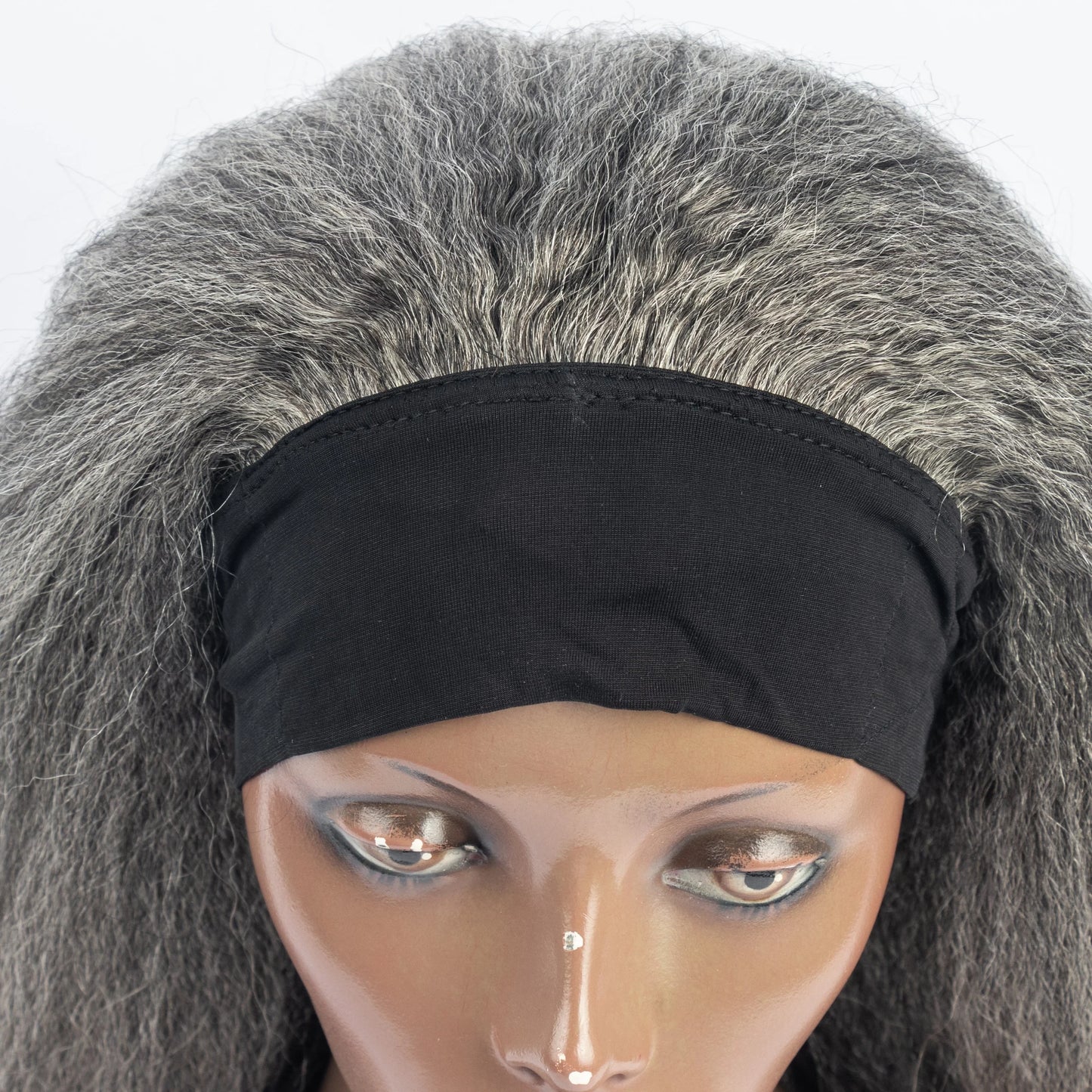 Human Hair 100% Grey Natural Virgin Hair Headband Wig Raw Materials Grey Machine Made Wig