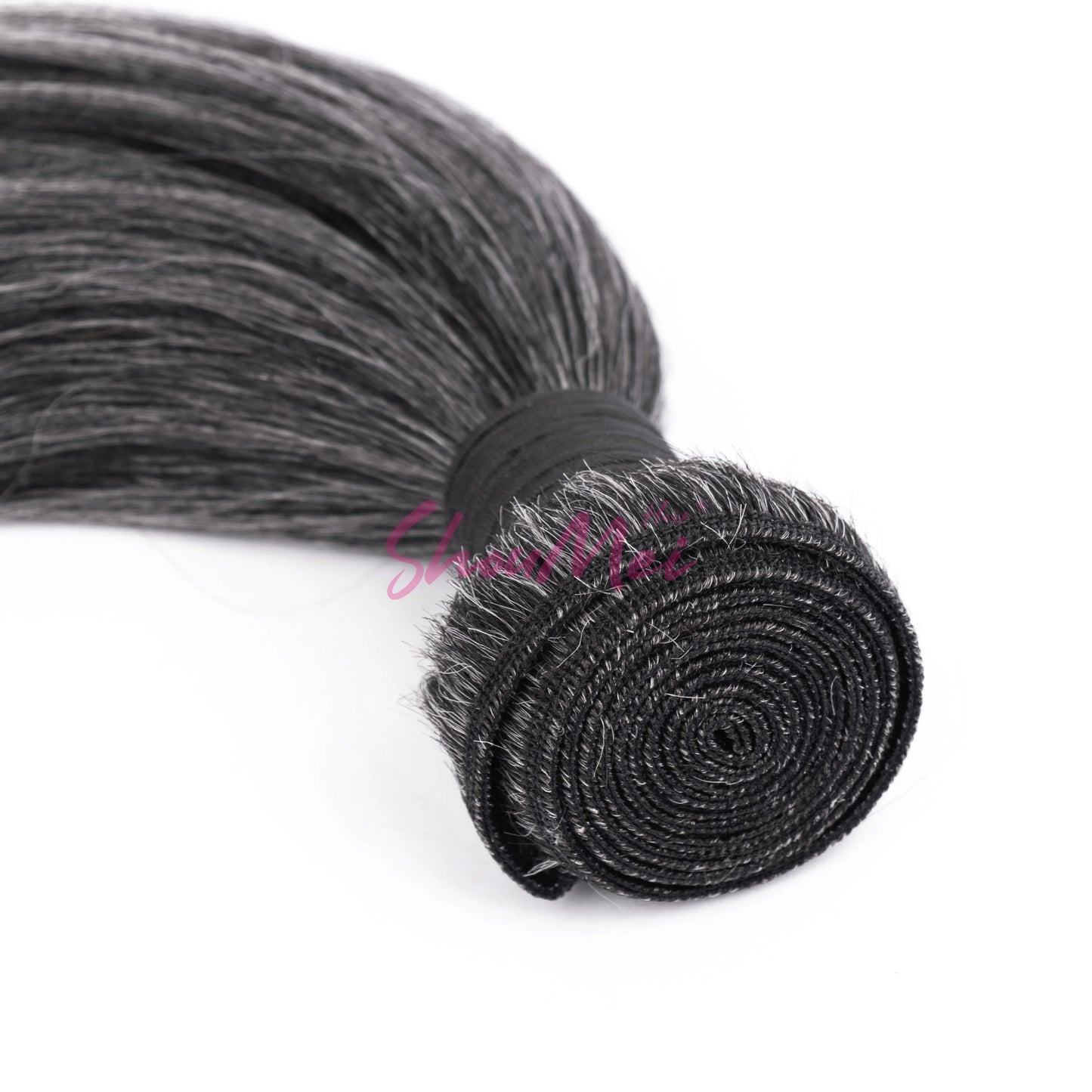 10A Natural Brazilian Hair Bundles with Closure 16-18 Inch Double Drawn Highlights 1B/Grey 100% Human Hair