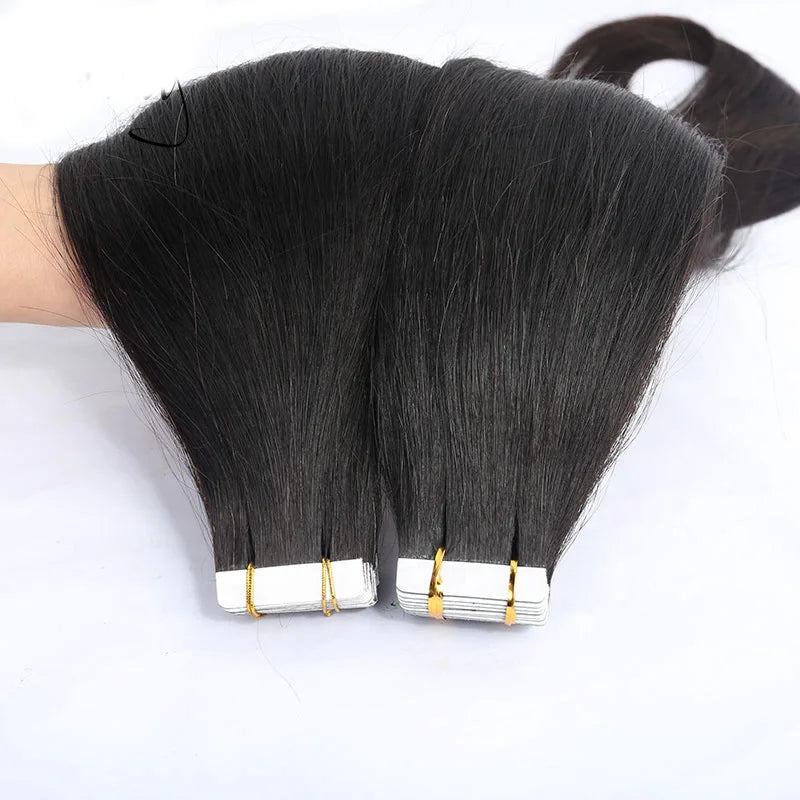 Light Yaki Straight Tape in Human Hair Extensions Black Women Brazilian Tape in Coarse Yaki Microlink Microloop Hair Extensions