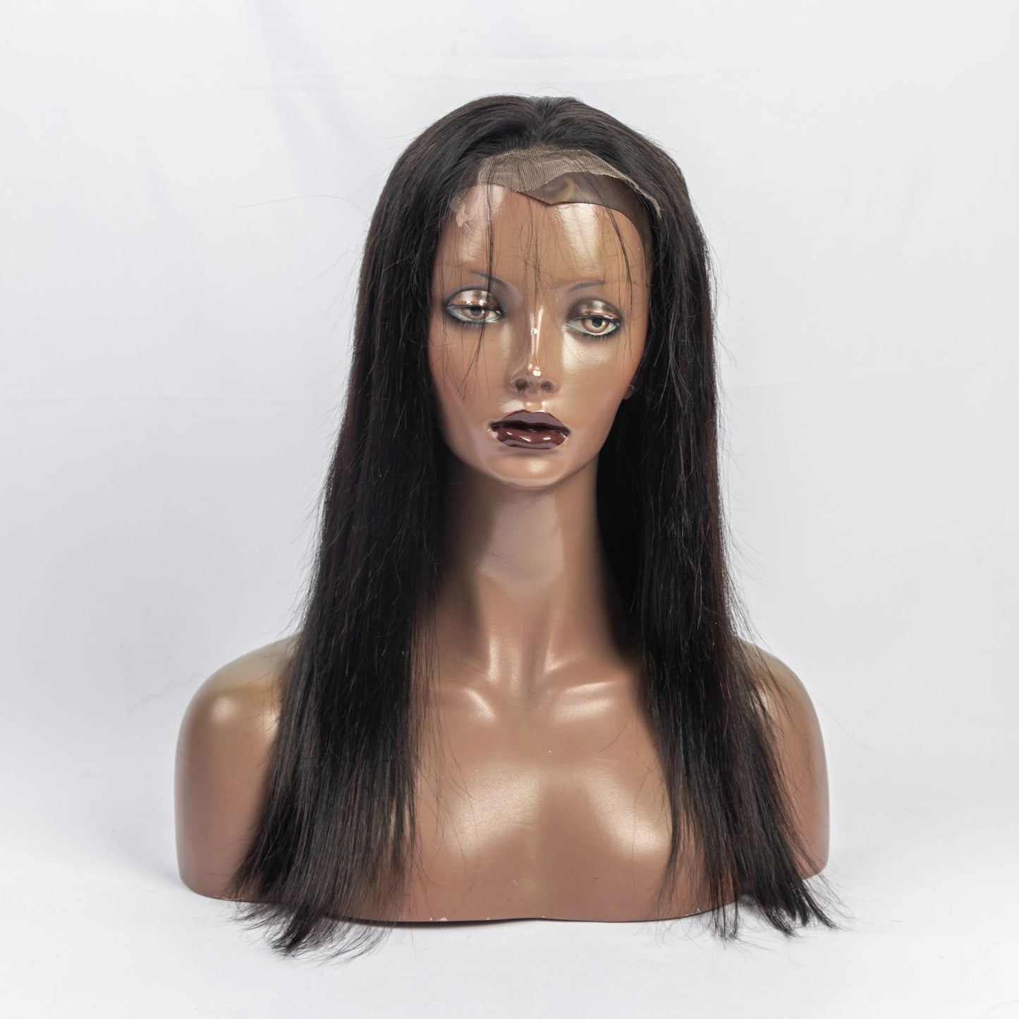 Ready to Ship 100% Virgin Remy Human Hair 16inch Straight 5x5 Swiss Transparent Lace Frontal Wig