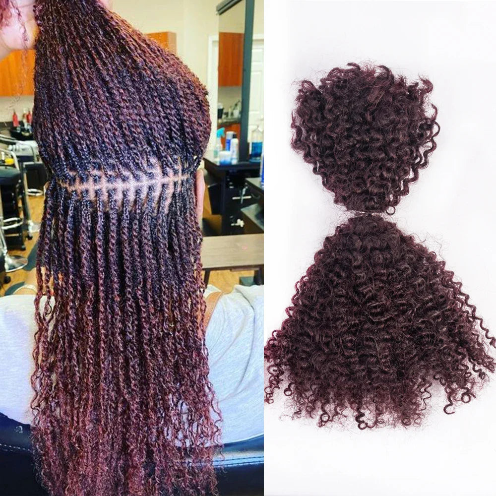 100% Human Hair Afro Kinky Bulk Hair 30/1b/30 Customize Color 12A Cheap Afro Kinky Bulk Human Hair for Braiding