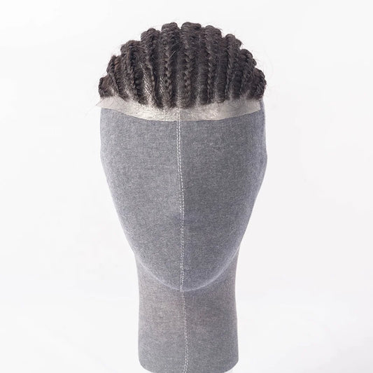 Ready to Ship Ntaural Black 100% Brazilian Hair PU Size 8X10 Toupee Box Braids for Black Men Afro Twist Toupee