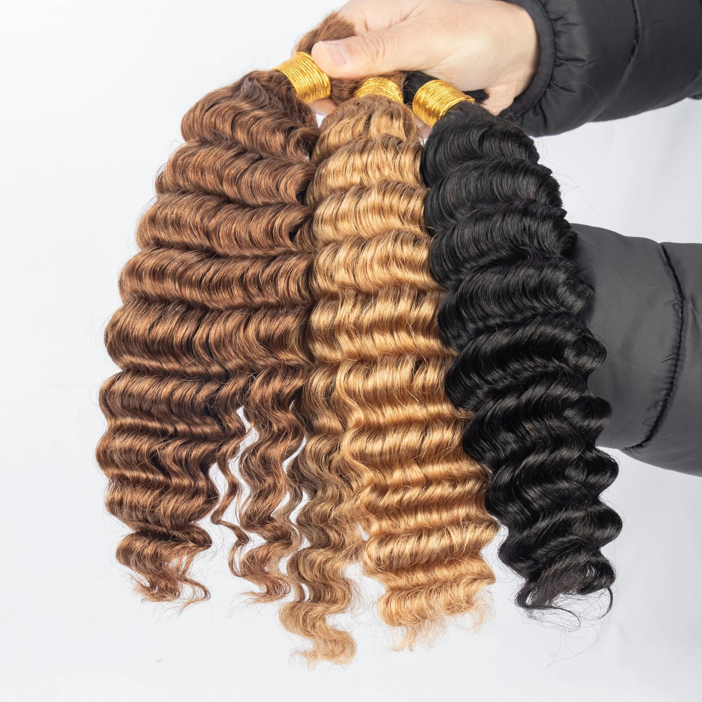 Hot Selling Human Hair Bulk No Weft 12A Indian Deep Wave Bulk Braiding Hair for Braids 100g