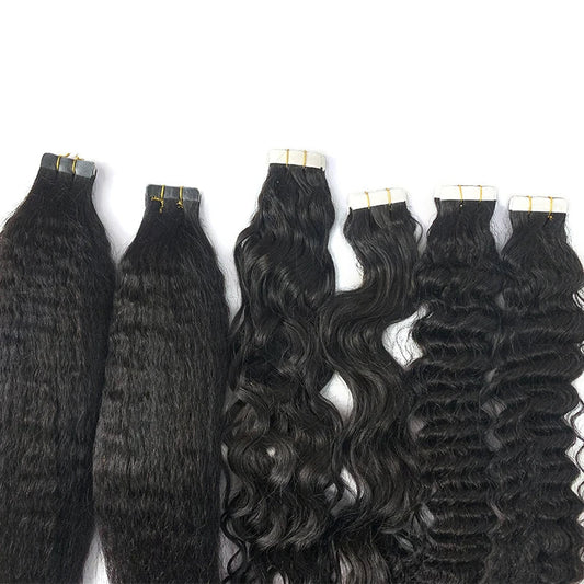 Wholesale Long Tape Weft Human Hair Unprocessed Virgin Hair High Ratio Tape in Hair Extensions
