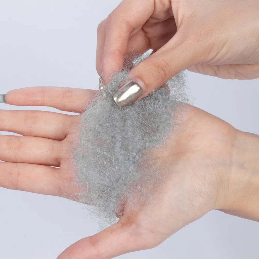 Hot Selling Wholesale Afro Kinky Curly Human Bulk Hair 30g Salt and Pepper Grey Afro Kinky Bulk Human Hair for Braids
