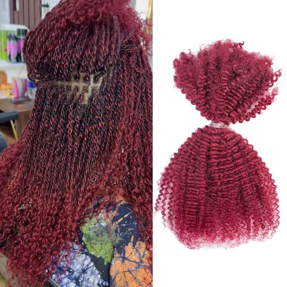 100% Human Hair Afro Kinky Bulk Hair 30/1b/30 Customize Color 12A Cheap Afro Kinky Bulk Human Hair for Braiding