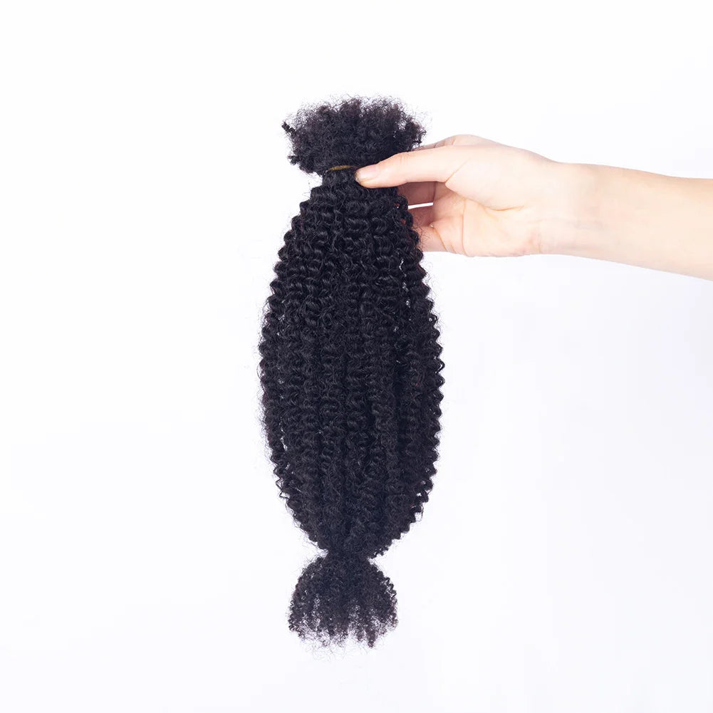 Hot Selling Afro Curly Bulk for Twist 100% Human Hair Afro Kinky Marley Human Braiding Hair Spring Twist Hair