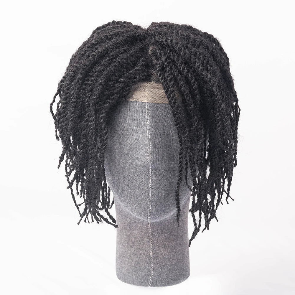 Wholesale Price Jet Black 100% Brazilian Hair Full Lace 8X10 Toupee for Black Men Afro Twist Toupee