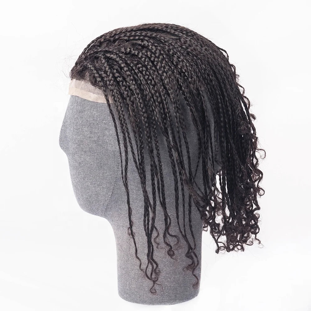 Wholesale Price Jet Black 100% Brazilian Hair Full Lace 8X10 Toupee Box Braids for Black Men Afro Twist Toupee