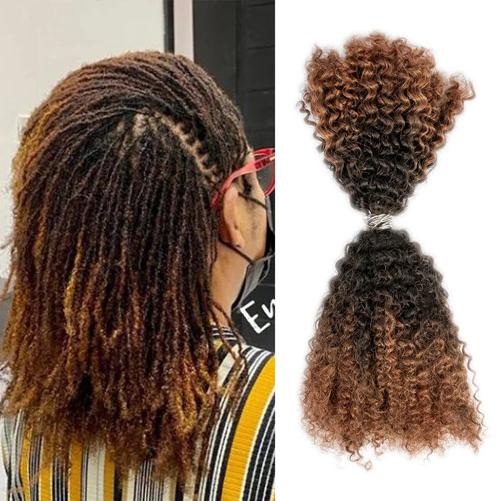 Hot Selling 12A Brazilian Twist Hair Extensions Ombre Color 33/1/33 Afro Kinky Bulk Human Hair for Braids