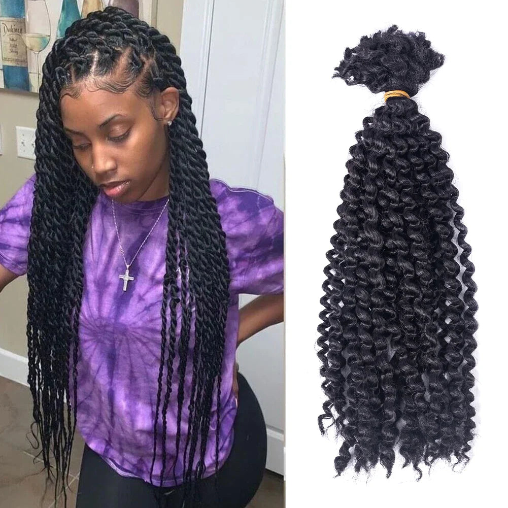 No Weft Afro Twist Hair Crochet Kinky Bulk Hair Extensions Blend Hair For Black Women