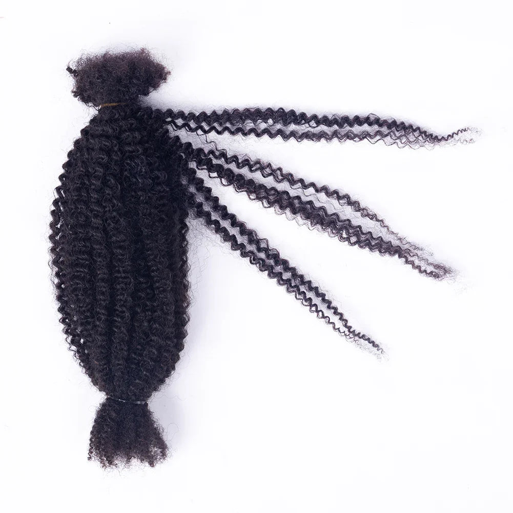 Hot Selling Afro Curly Bulk for Twist 100% Human Hair Afro Kinky Marley Human Braiding Hair Spring Twist Hair