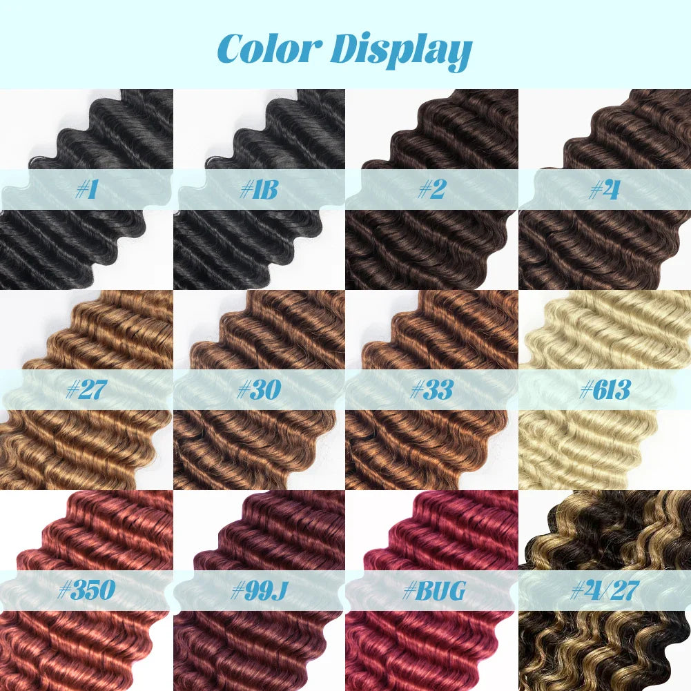 Deep Wave Human Bulk Extensions  No Weft Bulk 100% Unprocessed Indian Curly Remy Bulk Human Hair for Braiding
