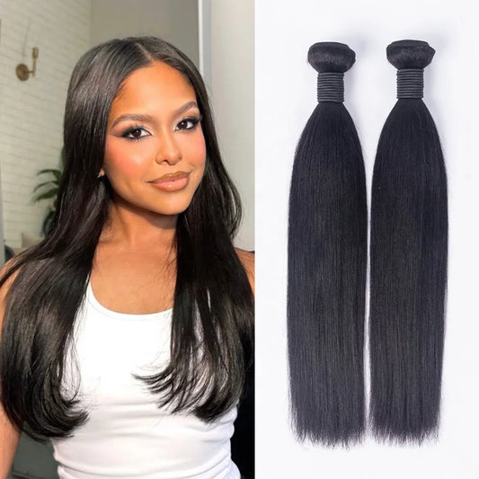 Wholesale Customized Color 10-30 Inch Yaki Straight  Deep Wavy Bundles 100% Human Hair Weft