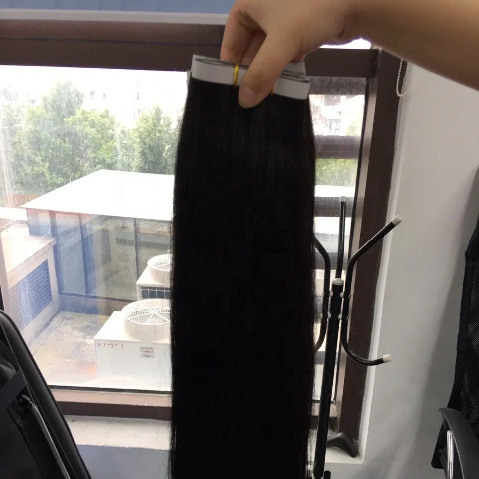 Wholesale Long Tape Weft Human Hair Unprocessed Virgin Hair High Ratio Tape in Hair Extensions