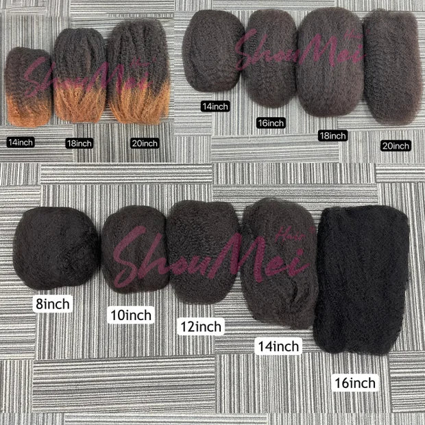 Wholesale 11A Brazilian Afro Kinky Bulk 100% Human Hair Extensions 22" Bigger Human Hair for Braiding