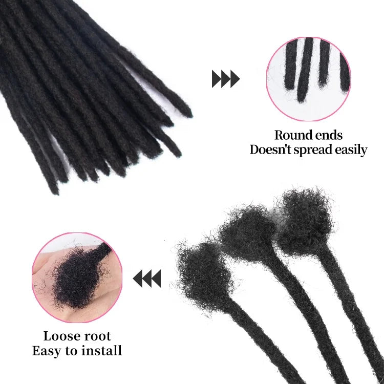 Wholesale High Quality Cheap Price 100% Human Hair 0.6-1.4 CM 4-28 Inch Customized Colors Dread Locs