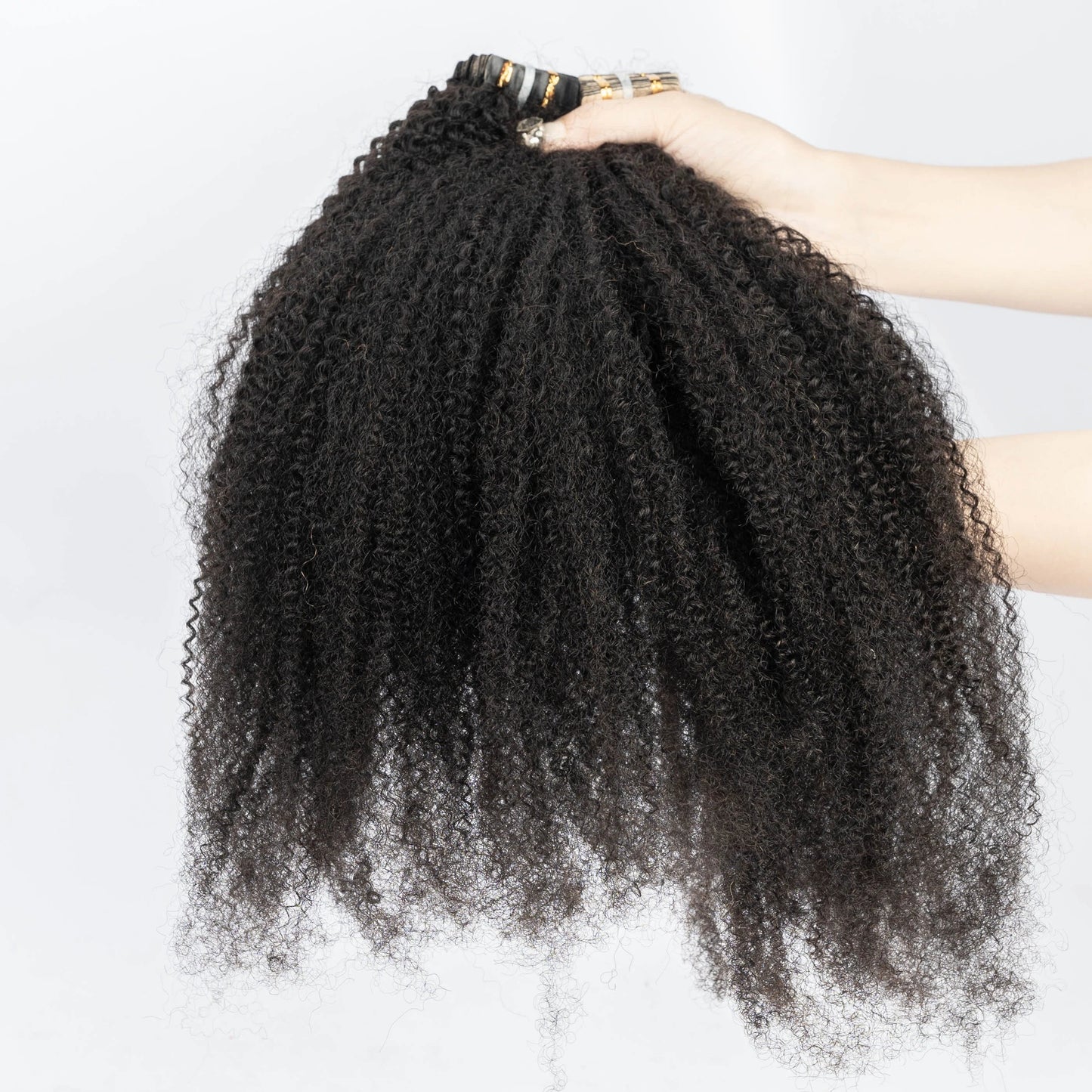 Hot Selling Afro Kinky Curly Tape in Hair Extensions for Black Women 4b4c Kinky Curly Adhesive Tape Ins