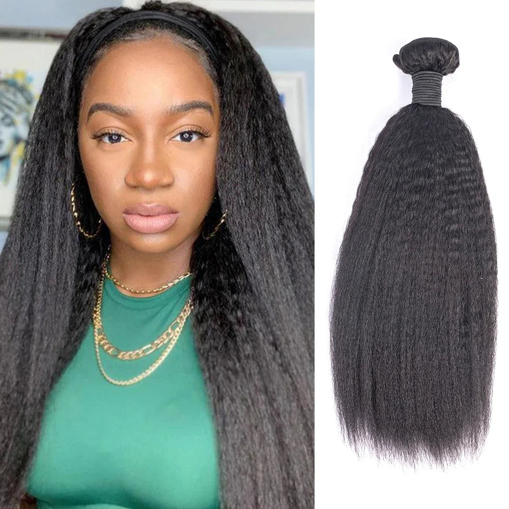 Shoumei Double Drown 100% Virgin Human Hair Bundles Customized Color Kinky Straight Texture Hair Weaving for Hair Extension