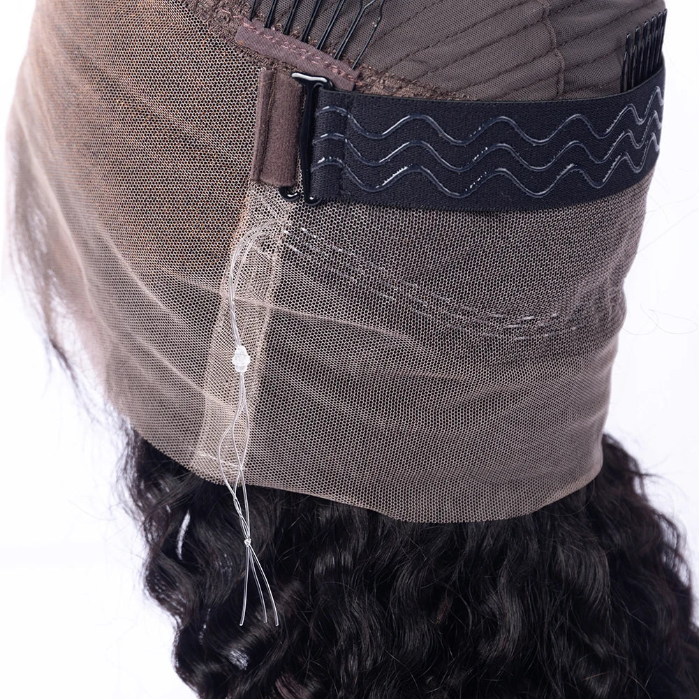 2025 New HD Pre Plucked  Human Hair Glueless Wig Transparent Invisible Draw String for 360 Lace Wigs