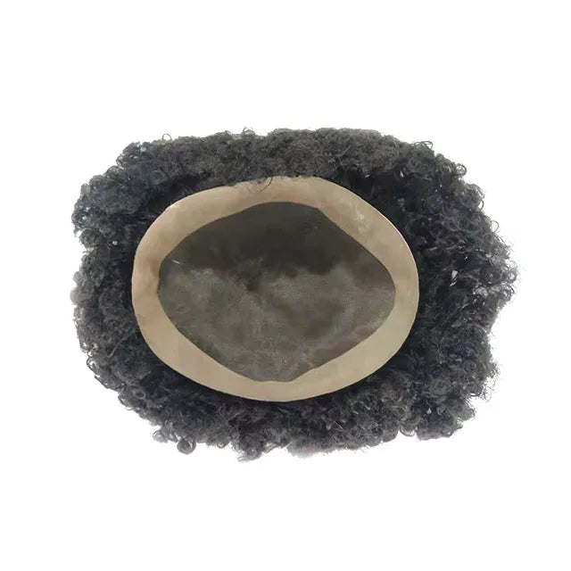 Hot Sale Afro Curly Mens Toupee 100% Human Hair Full Lace Hair Kinky Curly Toupee