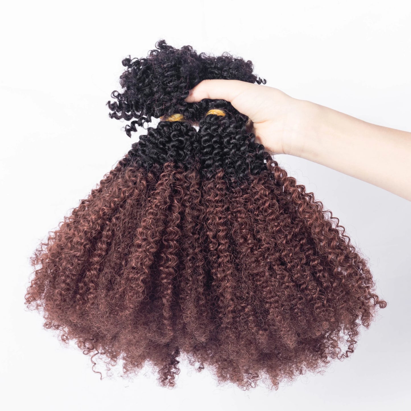 Afro Kinky Curly Bulk Hair 100% Human Hair Customized Color 8-28 Inch Hair Extensions  for Braiding No Weft