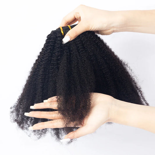 Hot Selling Curly Clip In 100% Human Virgin Hair Brazilian Afro Kinky Curly 4b4c Clip in Hair Extensions