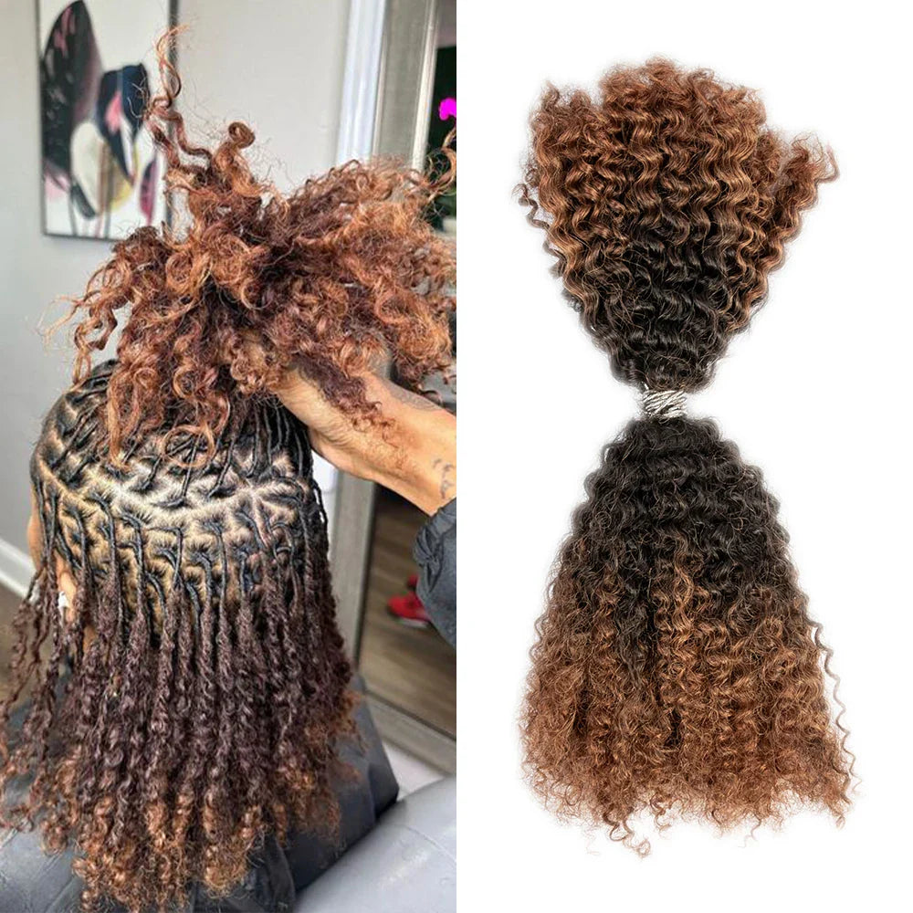 100% Human Hair Afro Kinky Bulk Hair 30/1b/30 Customize Color 12A Cheap Afro Kinky Bulk Human Hair for Braiding