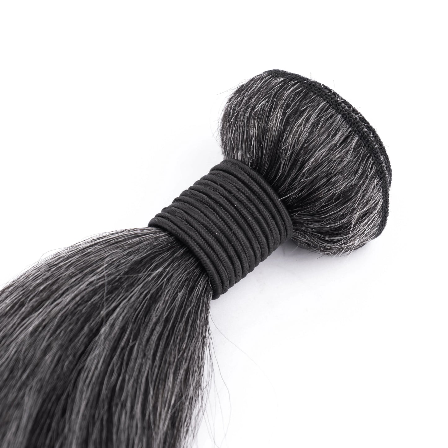 Grey Hair Bundle Yaki Straight 100% Human Hair Bundle Grey Hair Extension