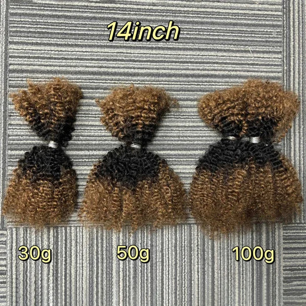 Wholesale Price Hot Selling 30/4/30 Ombre Color 11A Raw Hair Afro Kinky Bulk Human Hair for Braids