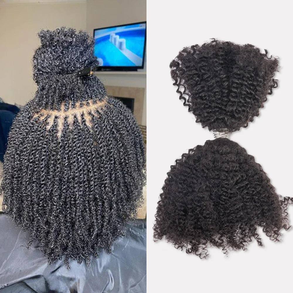 Afro Kinky Curly Bulk 100% Human Hair  Customized Color 8-28 Inch Hair Extensions Bulk Human Hair for Braiding