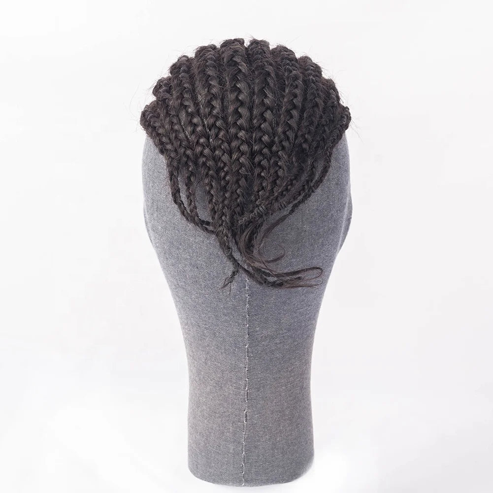 Ready to Ship Ntaural Black 100% Brazilian Hair PU Size 8X10 Toupee Box Braids for Black Men Afro Twist Toupee